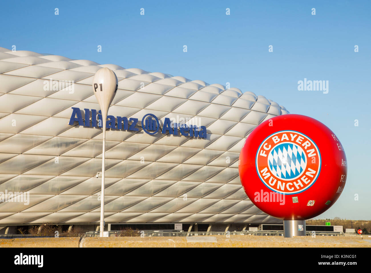L'Europe, l'Allemagne, Munich. Stade de soccer Bayern Munchen. Banque D'Images