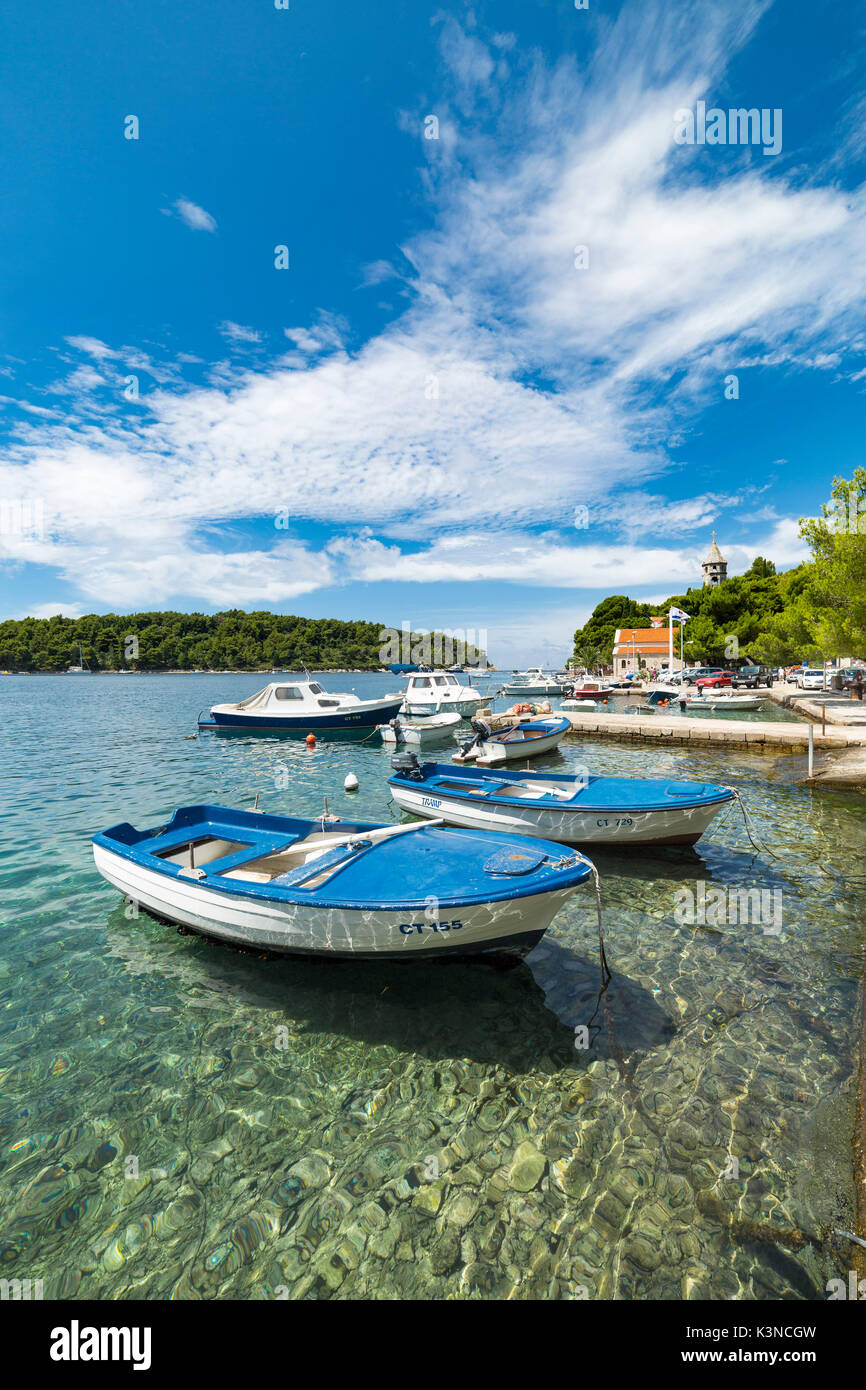 Village de Cavtat et harbour (Konavle, Dubrovnik, Dubrovnik-Neretva county, région Dalmatie, Croatie, Europe) Banque D'Images