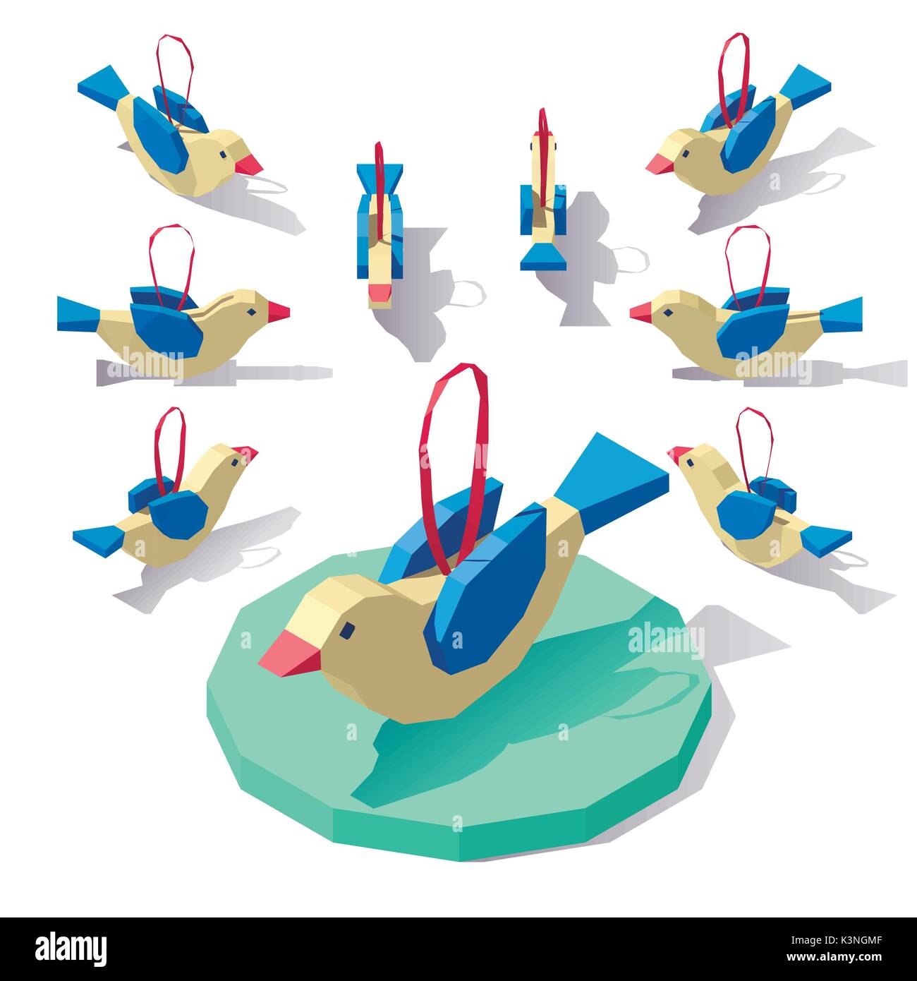 Arbre de Noël toy birdie Illustration de Vecteur