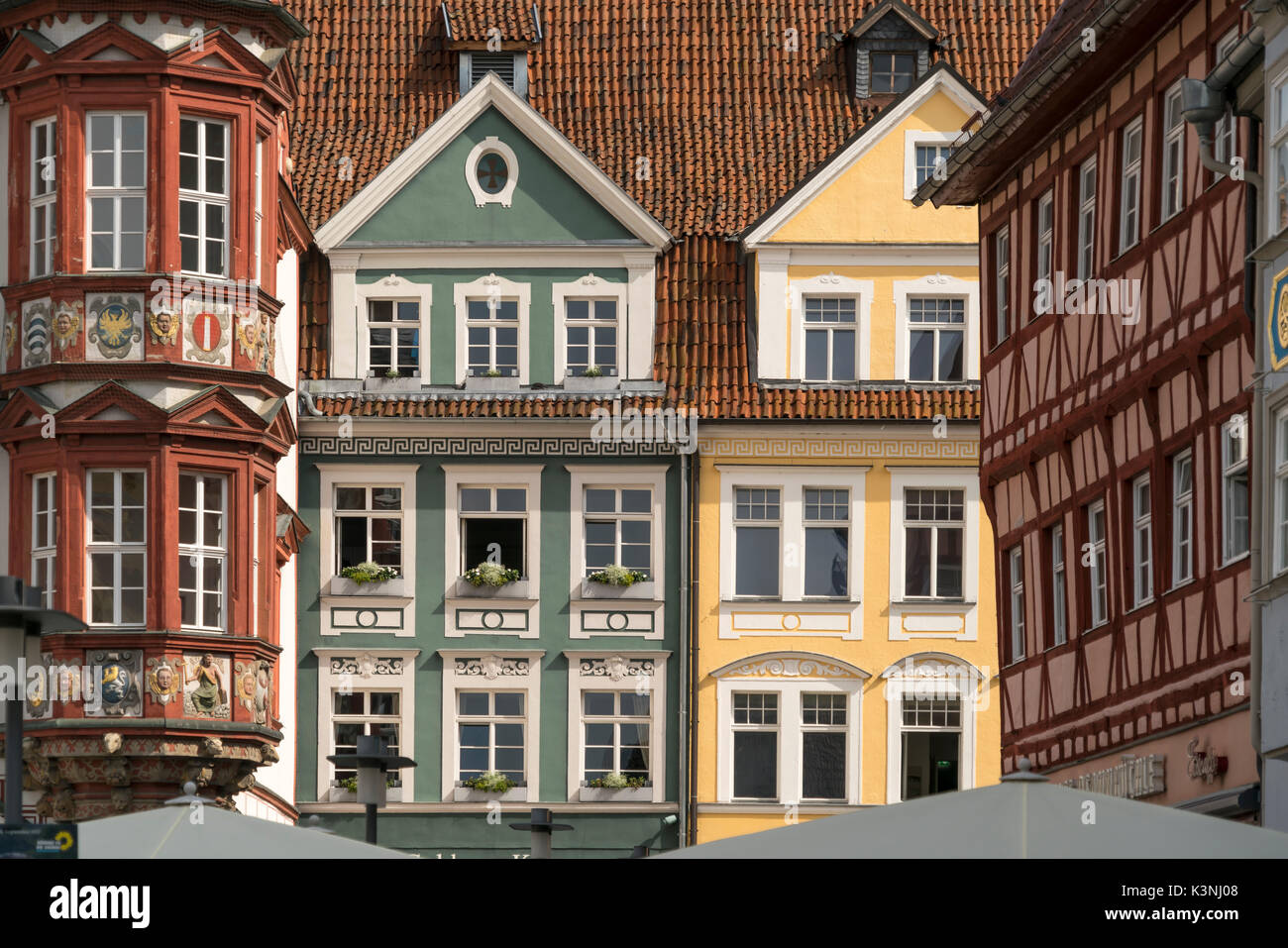 Fassaden der Altstadt à Coburg, Oberfranken, Bayern, Deutschland | façades de la vieille ville, Cobourg, Haute-Franconie, Bavière, Allemagne Banque D'Images