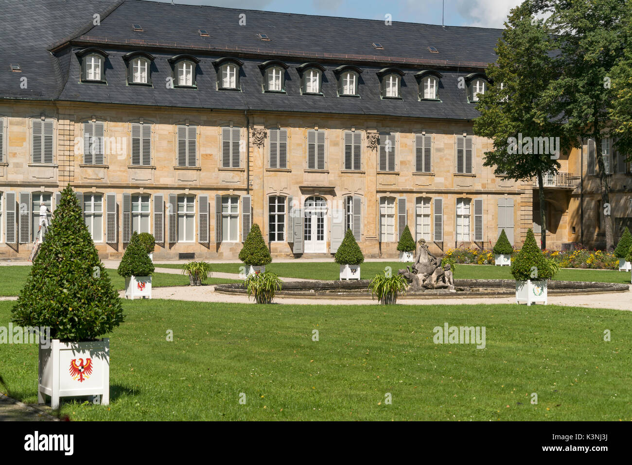 Hofgarten im neuen Schloss, Bayreuth, Oberfranken, Bayern, Deutschland | Jardin cour Hofgarten, nouveau palais Neues Schloss, Bayreuth, la Fra Banque D'Images