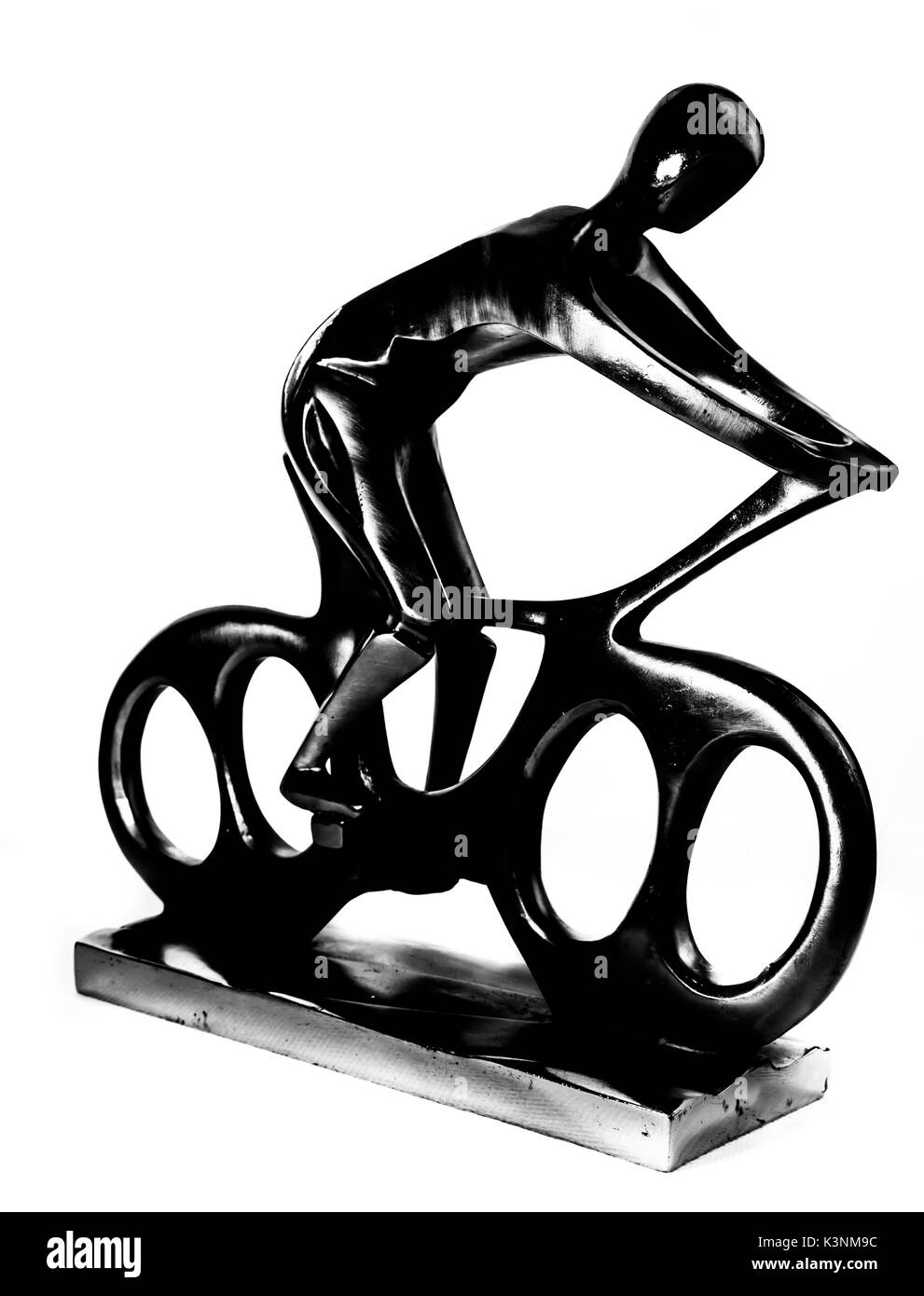 Un métal d'un cycliste utilisé pour un trophée vélo Banque D'Images