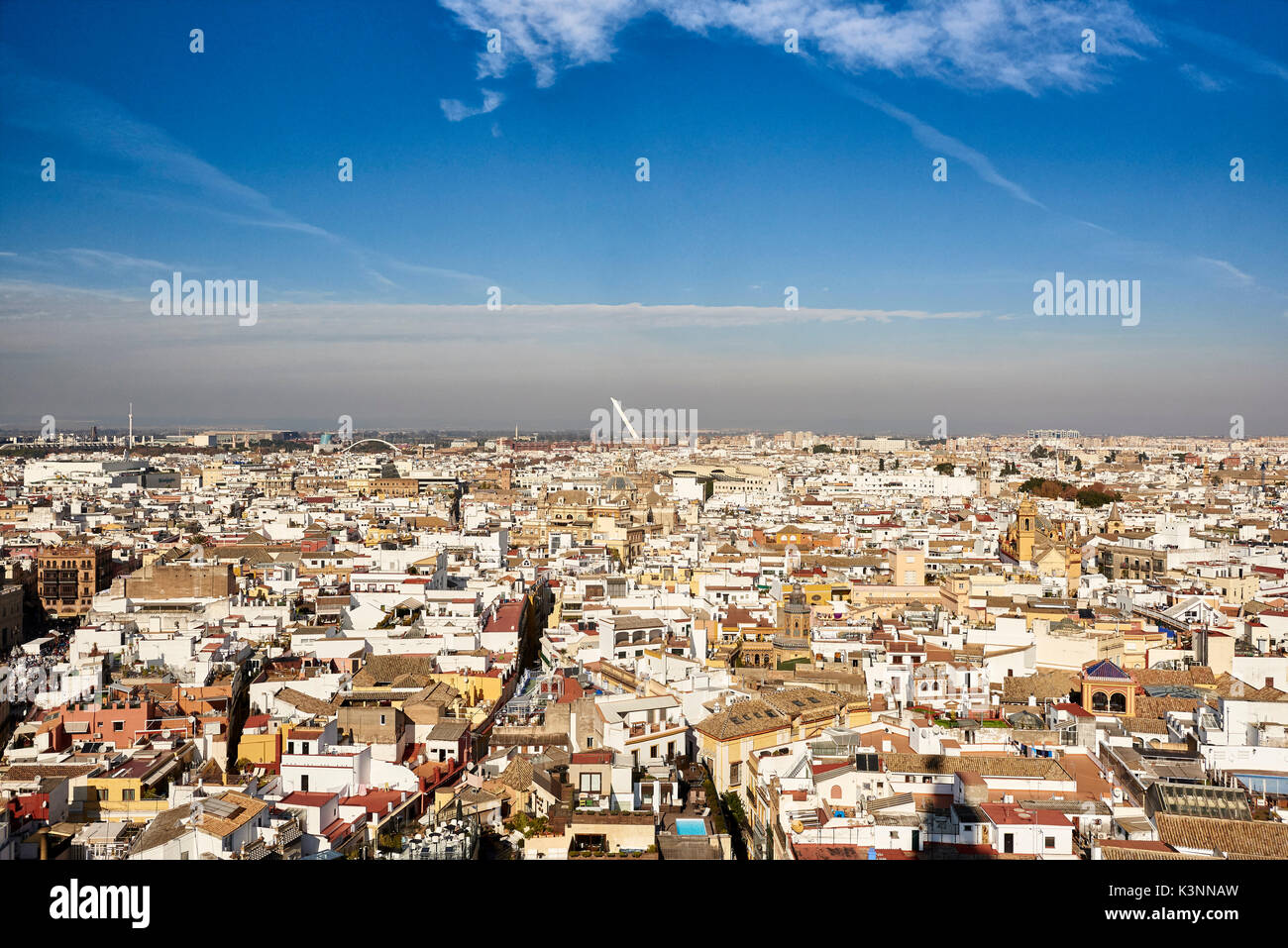 Vue aérienne de la Cathédrale de Séville, Espagne, Europe Banque D'Images