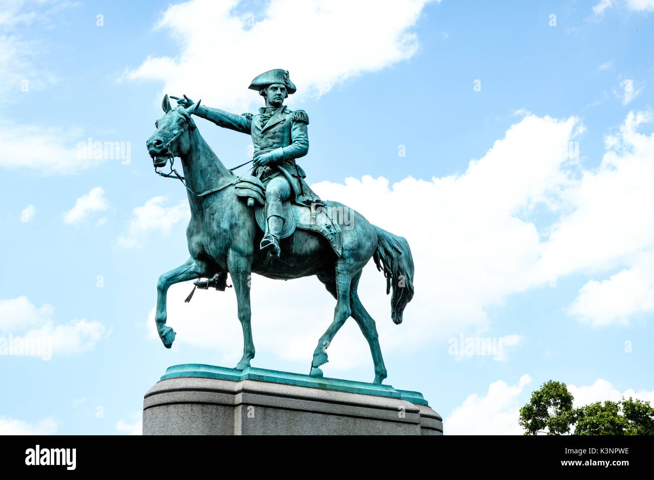 Le général Nathanael Greene statue équestre, Stanton Square, Washington DC Banque D'Images