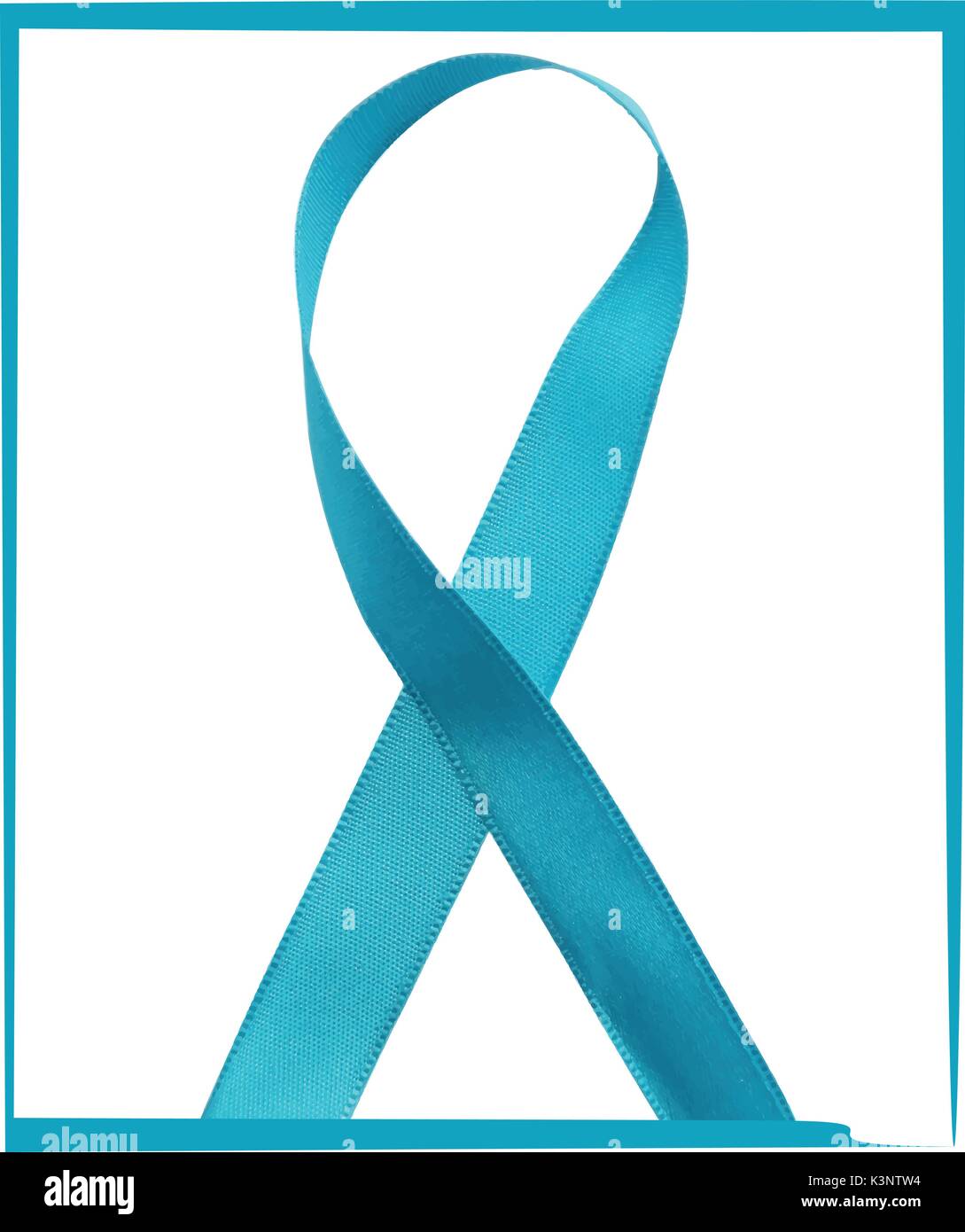 Ruban cancer de la prostate la sensibilisation. Symbole de la maladie. Ruban bleu ruban bleu Lumière et Silhouette isolé sur fond blanc. Vector illustration Illustration de Vecteur