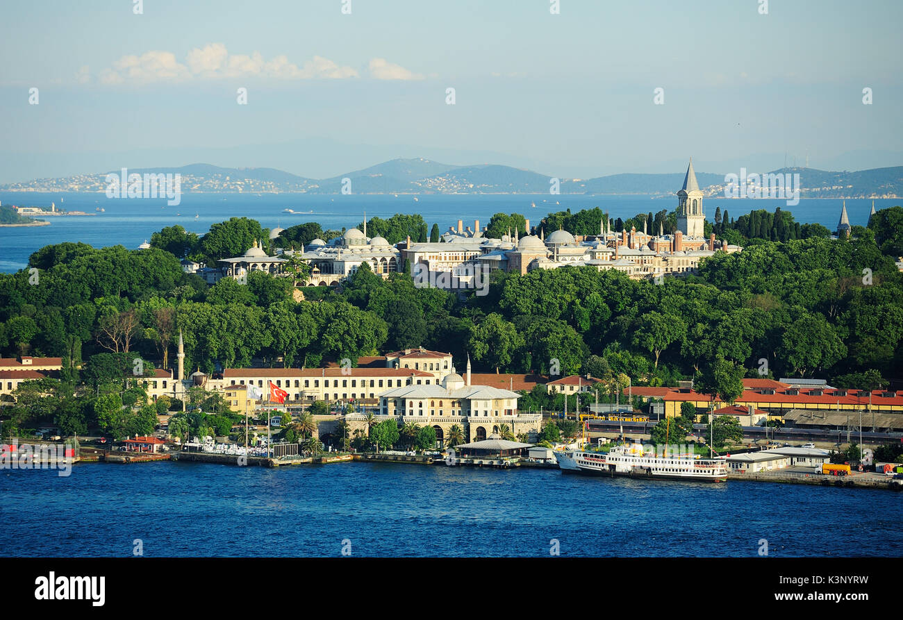 Le Palais de Topkapi et le Bosphore à Istanbul, Turquie. Banque D'Images