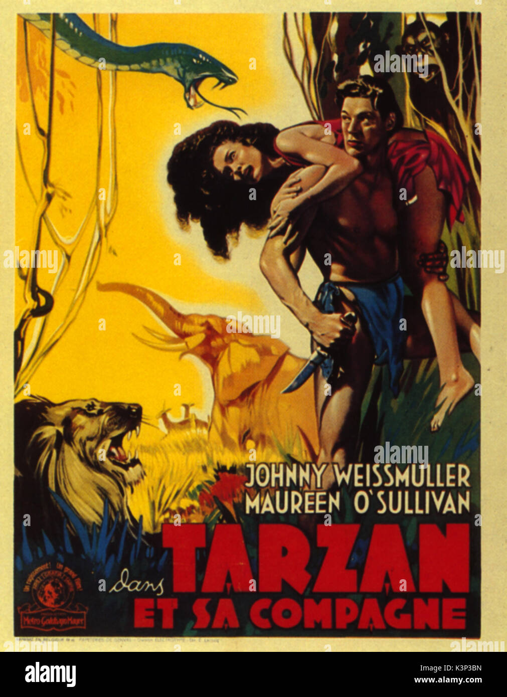 TARZAN et sa compagne nous [1934] [L-R] MAUREEN O'SULLIVAN, Johnny Weissmuller Date : 1934 Banque D'Images