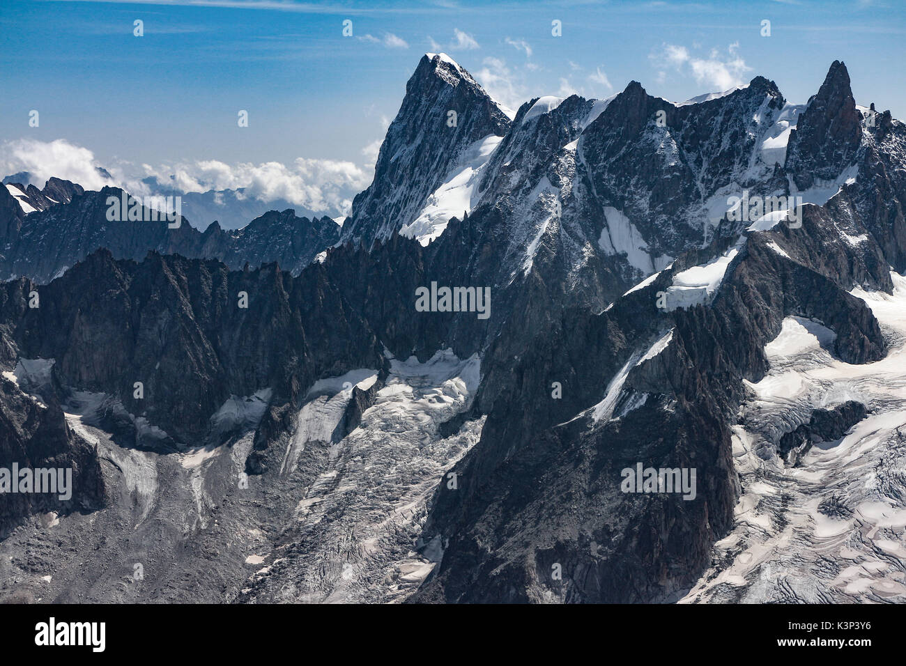 Aiguille du midi : les grandes Jorasses Banque D'Images