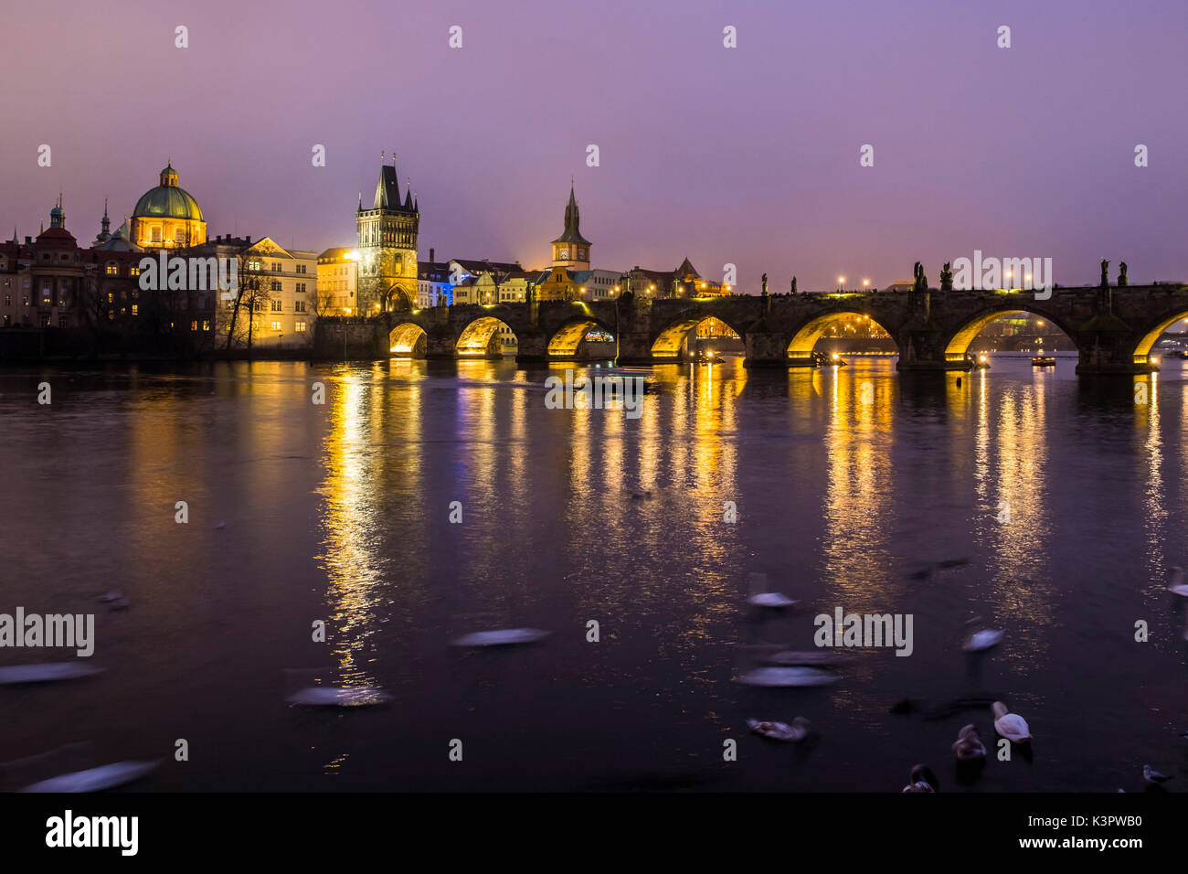Le Pont Charles, Prague, République Tchèque, Europe. Banque D'Images