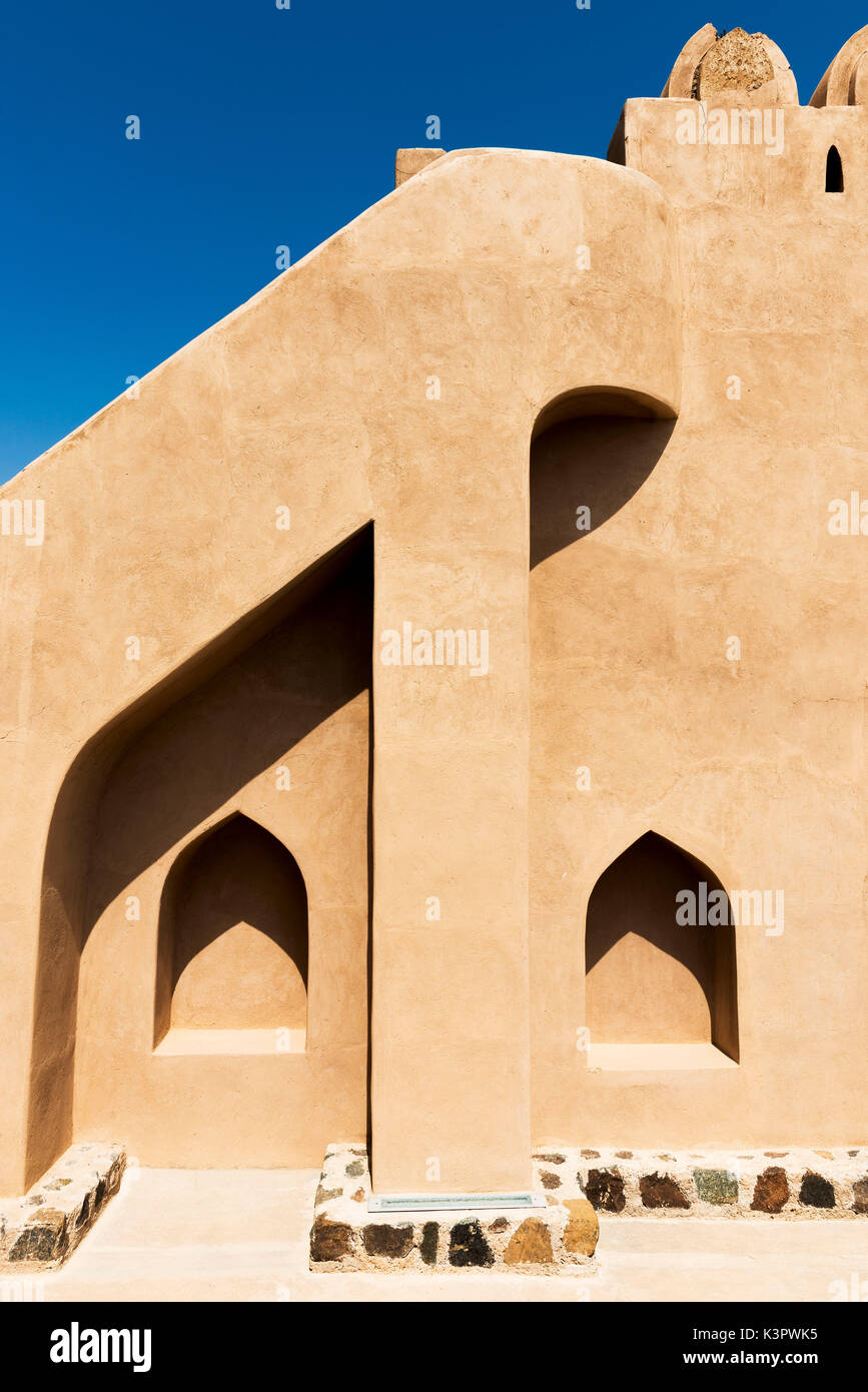 Le Château de Jabreen, Sultanat d'Oman, Moyen-Orient. Détail extérieur. Banque D'Images