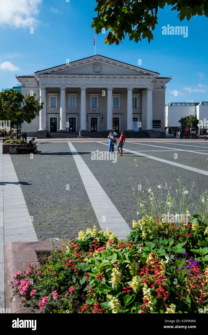 Vilnius, Lituanie, Europe. Place de l'hôtel de ville. Banque D'Images