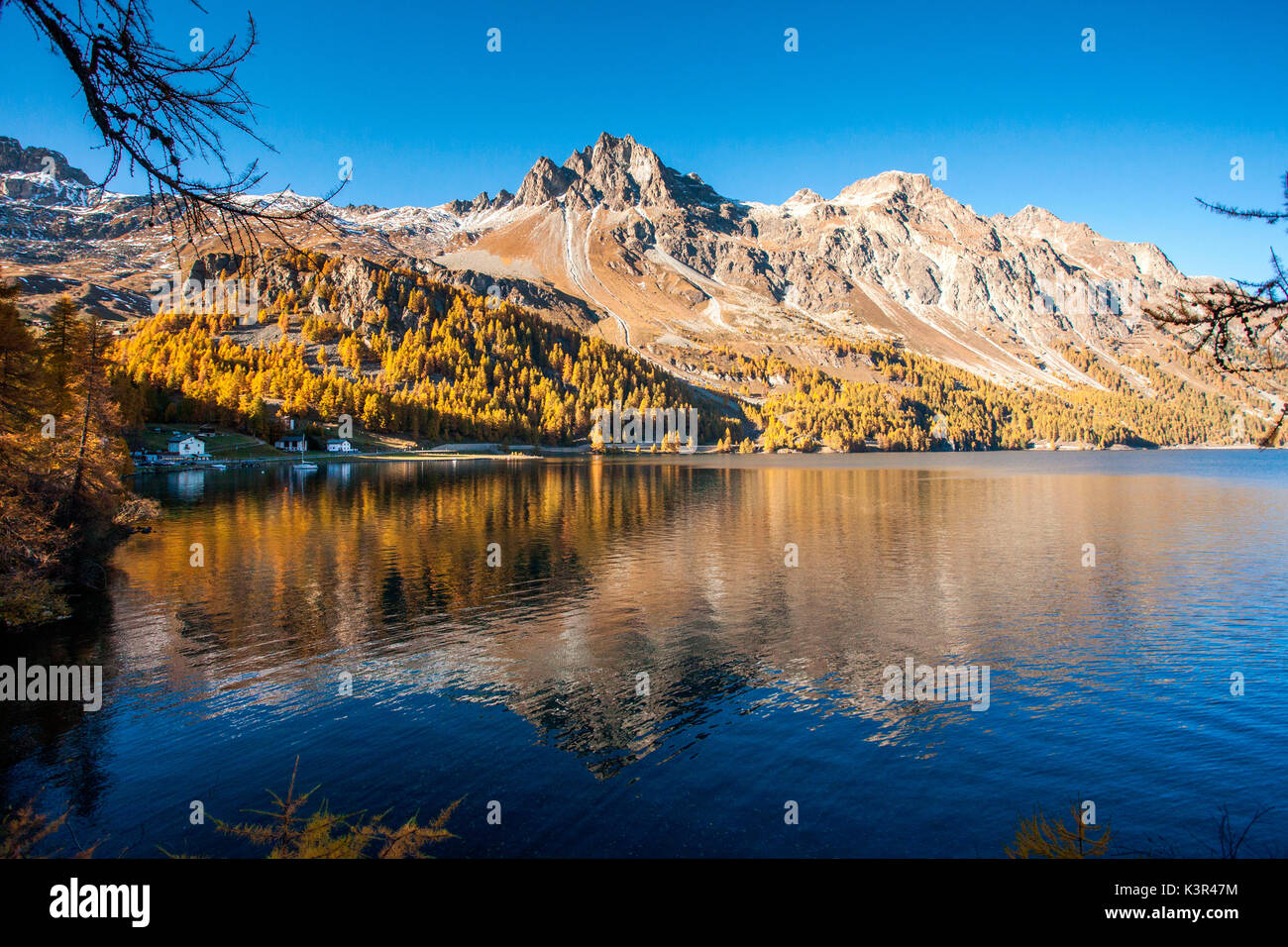 Lagrev pic, Lac de Sils, Suisse, Engiadin Banque D'Images