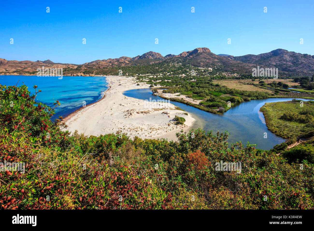 Corse, France, l'eau propre à partir de la plage de l'Ostriconi, Balagne Banque D'Images