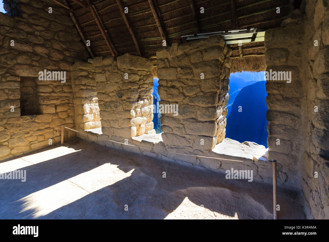 Célèbre site archéologique de Machu Picchu dans la région de Cuzco, la Province d'Urubamba, Machupicchu, Pérou, Amérique du Sud Banque D'Images
