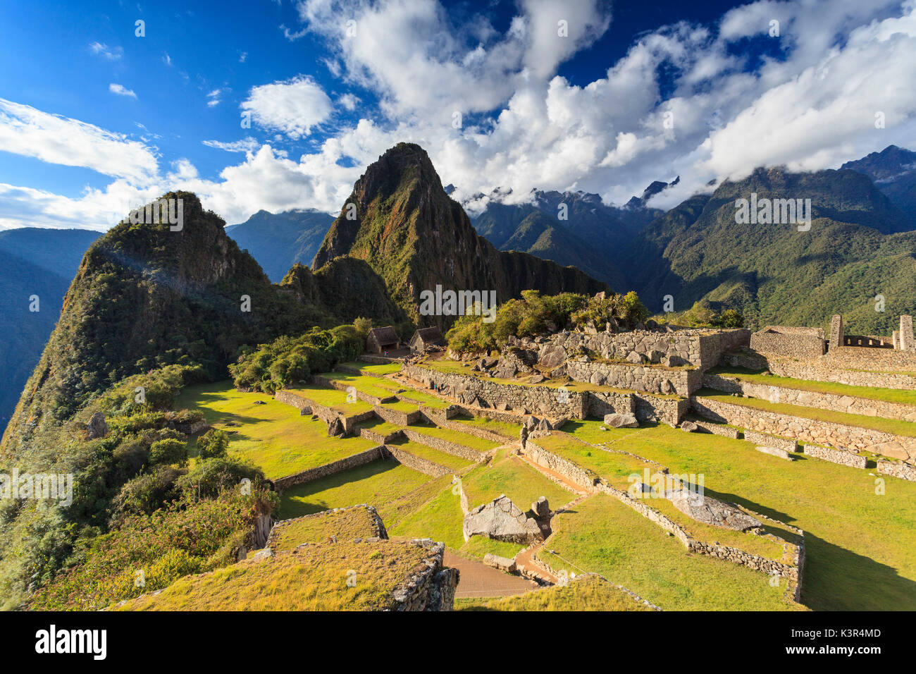 Célèbre site archéologique de Machu Picchu dans la région de Cuzco, la Province d'Urubamba, Machupicchu, Pérou, Amérique du Sud Banque D'Images