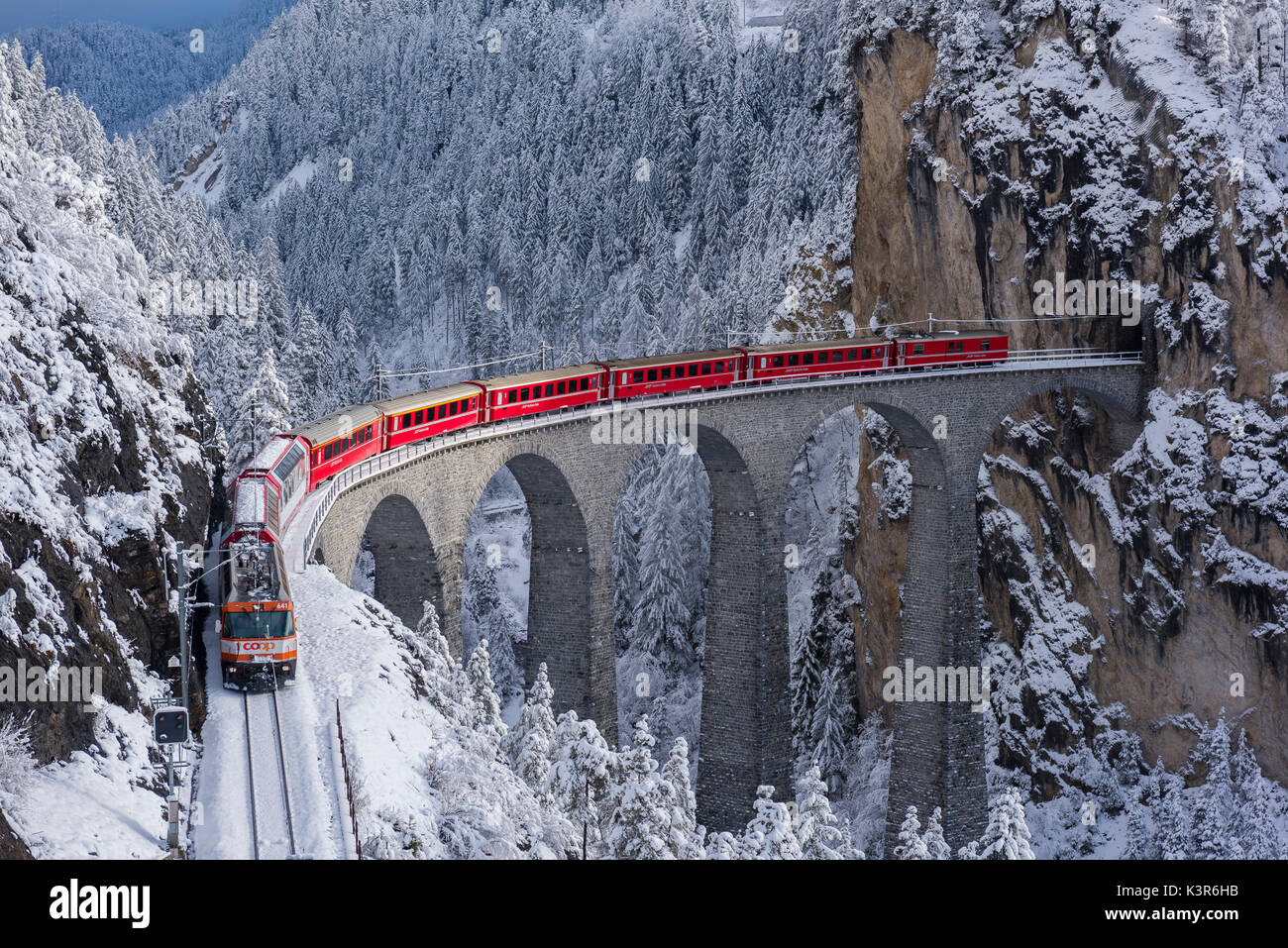 Grigioni-Switzerland ,Bernina Express Banque D'Images