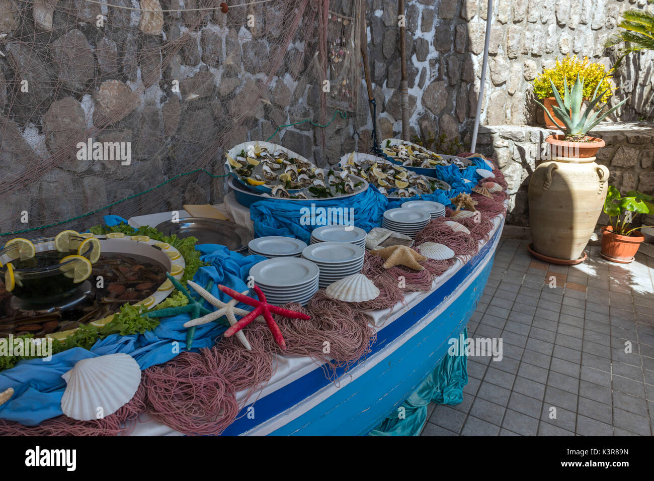 L'Italie, des fruits de mer, les huîtres Banque D'Images