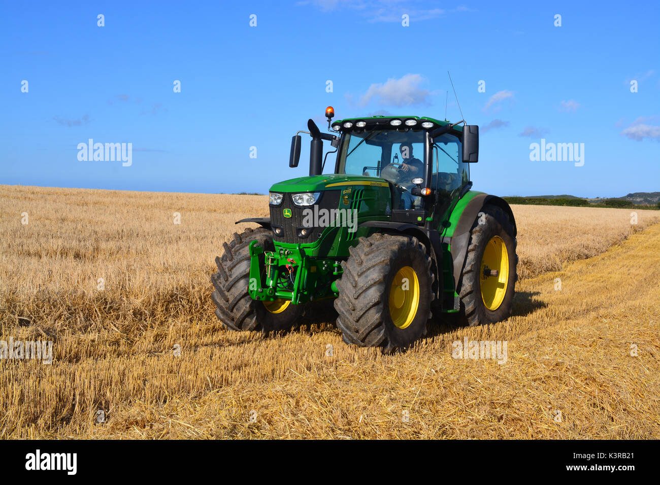Tracteur John Deere 6215R Banque D'Images