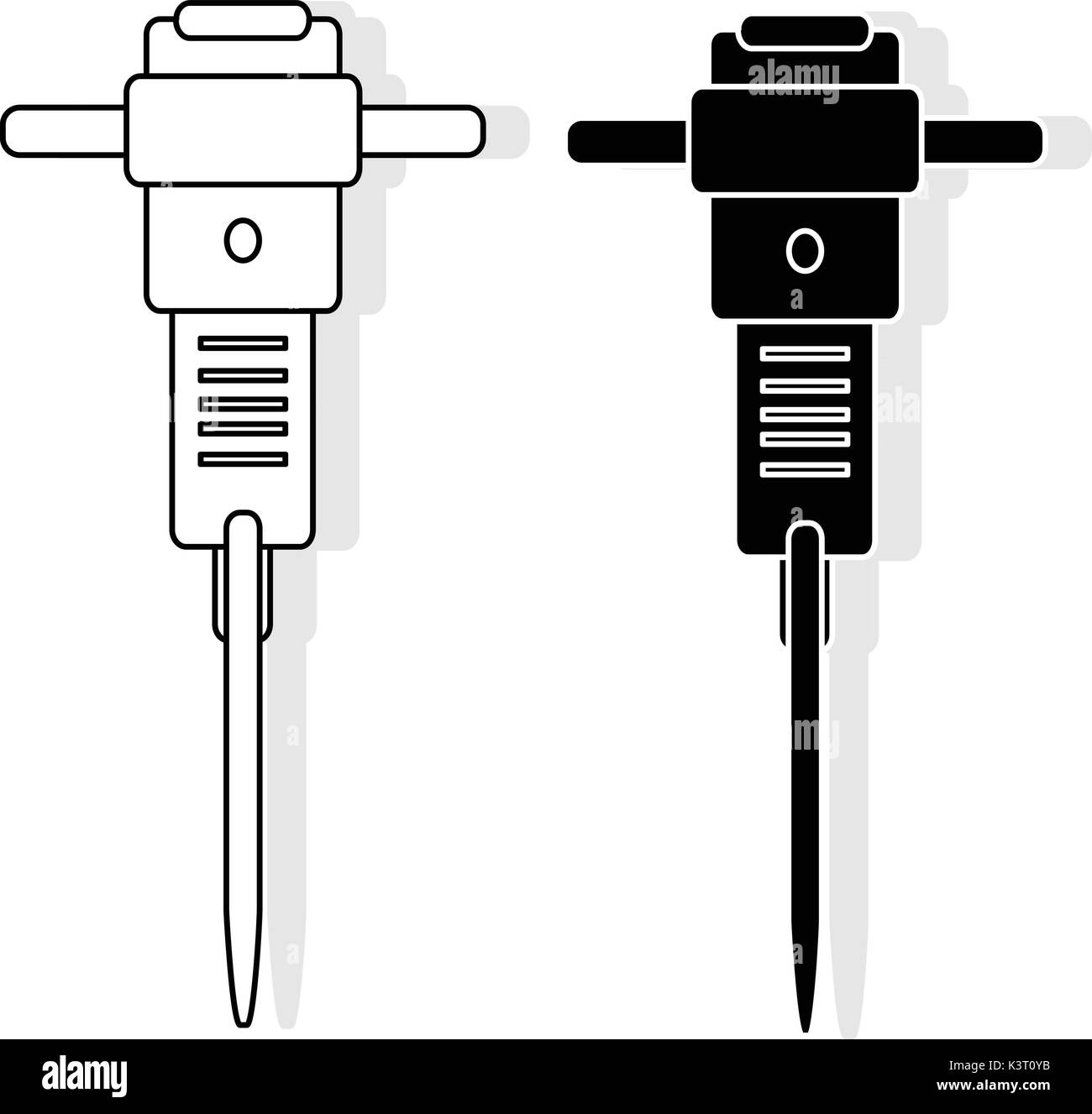 Marteau-piqueur de la construction. Jeu de l'illustration. Illustration de Vecteur