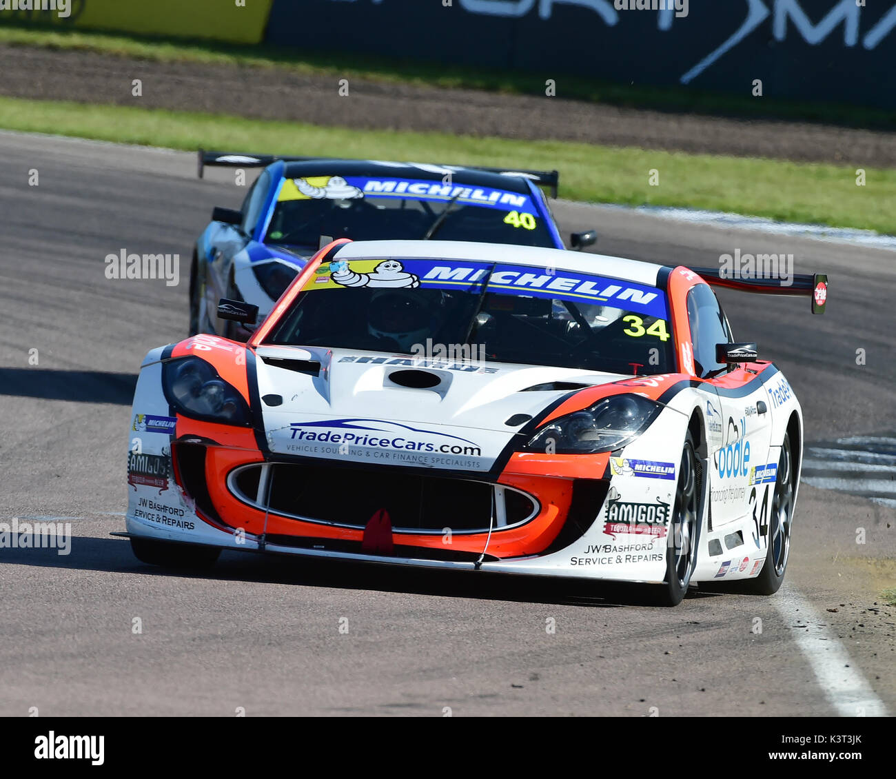 Dan Kirby, de l'équipe difficile, Ginetta G55, Michelin Ginetta GT4 Supercup, BTCC, Rockingham Rockingham Speedway Motorsport, dimanche, 27 août, 2017, Autospo Banque D'Images