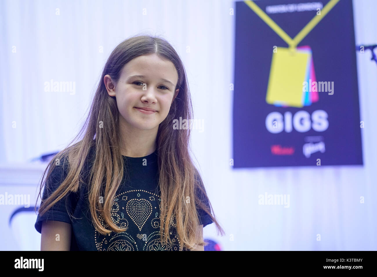 Londres, Royaume-Uni. Sep, 2017 3. Finalistes Lucy Gowen fonctionne à la maire de Londres Concerts à Westfield London. Credit : Voir Li/Alamy Live News Banque D'Images