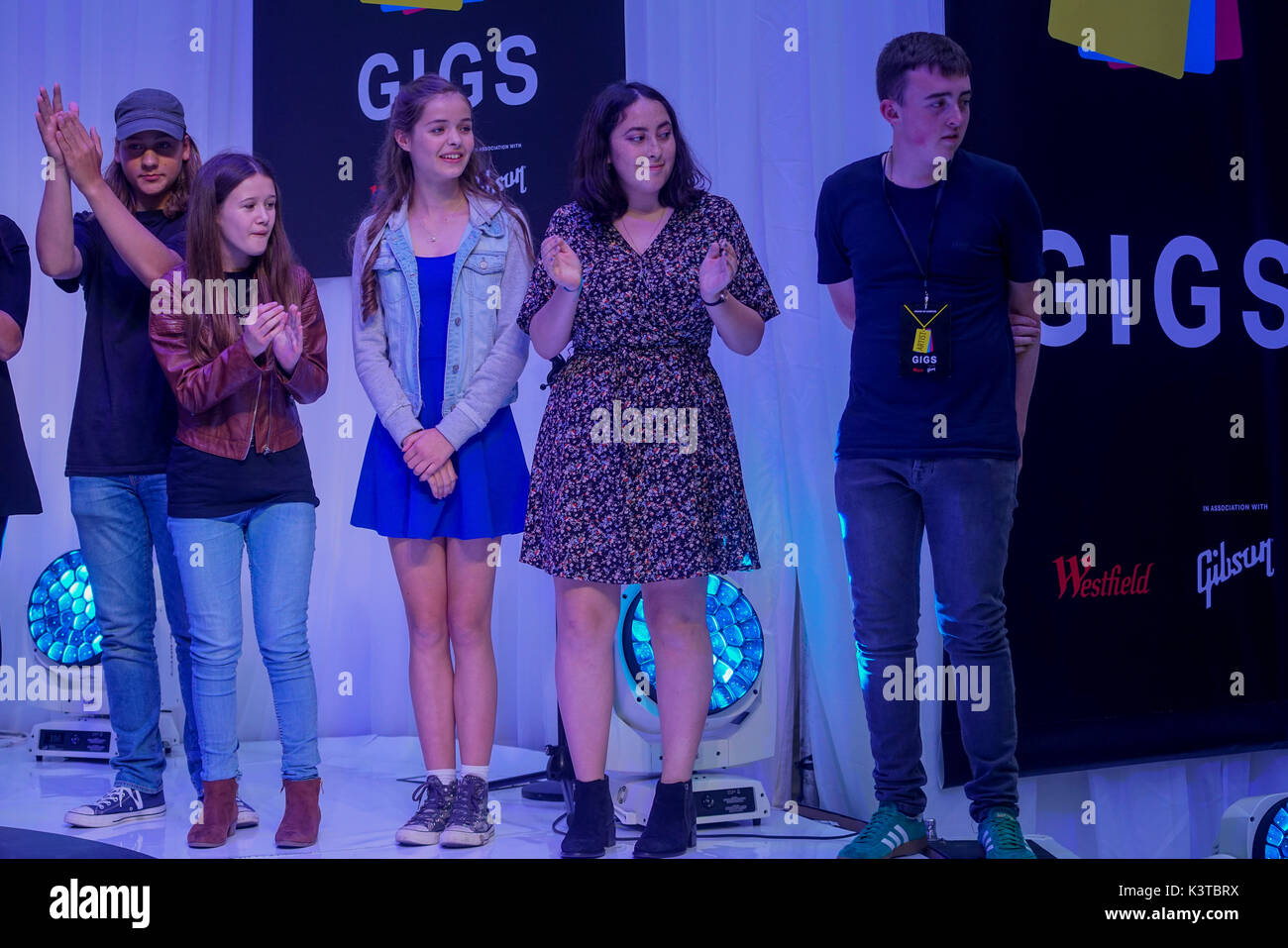 Londres, Royaume-Uni. Sep, 2017 3. Famille, amis, sympathisants et assister pour voir la concurrence pour les autres finalistes du maire de Londres Concerts à Westfield London. Credit : Voir Li/Alamy Live News Banque D'Images