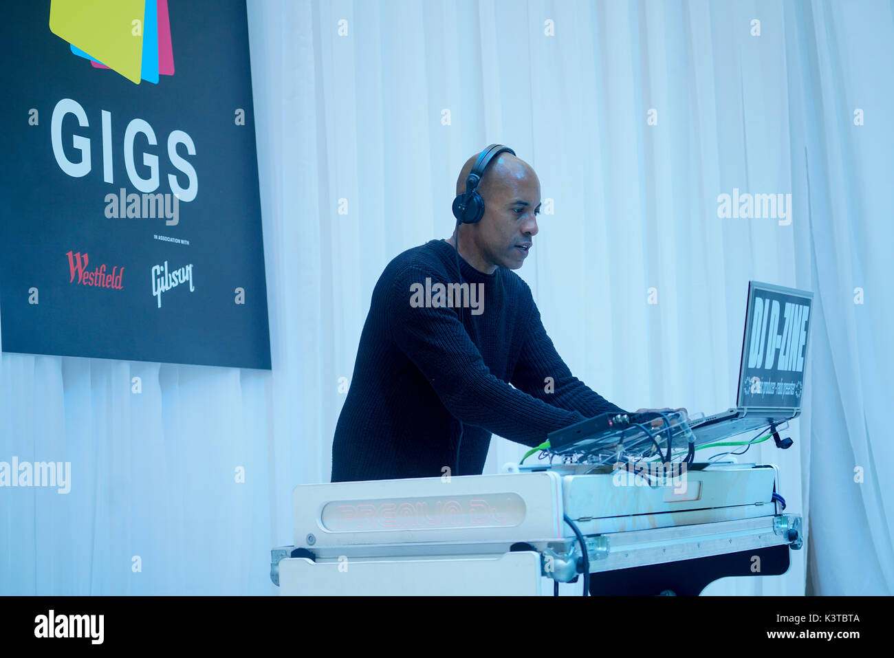 Londres, Royaume-Uni. Sep, 2017 3. DJ D-Zine effectue le maire de Londres Concerts à Westfield London. Credit : Voir Li/Alamy Live News Banque D'Images