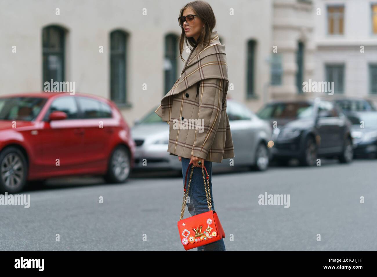 Stockholm, Suède. Août 31, 2017. Darja éditeur Barannik posant dehors le Totême défilé lors de la Fashion Week de Stockholm - Aug 31, 2017 - Photo : Manhattan piste/Grace Lunn ***pour un usage éditorial uniquement*** | utilisée dans le monde entier/dpa/Alamy Live News Banque D'Images