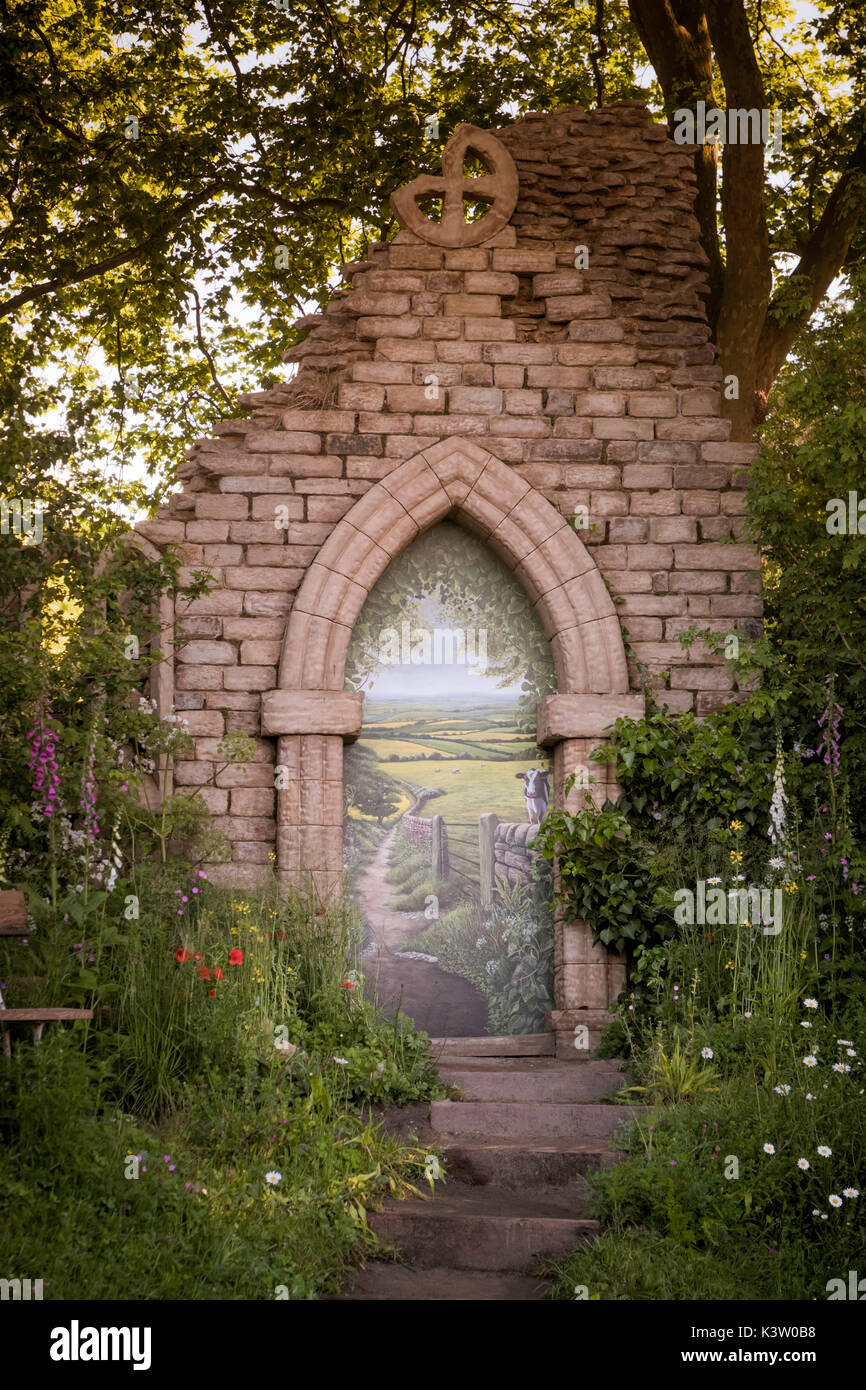 Afficher jardin 'Bienvenue à yorkshire' au Chelsea Flower show à Londres. Banque D'Images