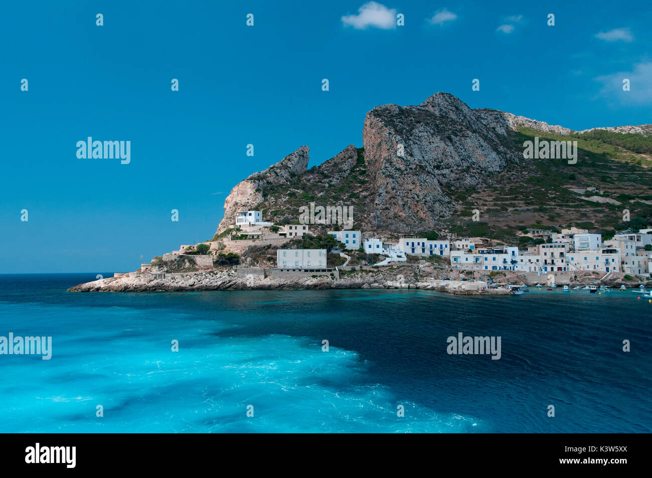 L'Europe, Italie, Sicile, Îles Egadi,Trapani ,district Levanzo Island. Dogana Bay Banque D'Images