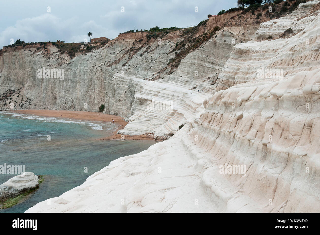 L'Europe,Italie Sicile, Agrigente, district de Realmonte. Plage d'échelle turc Banque D'Images