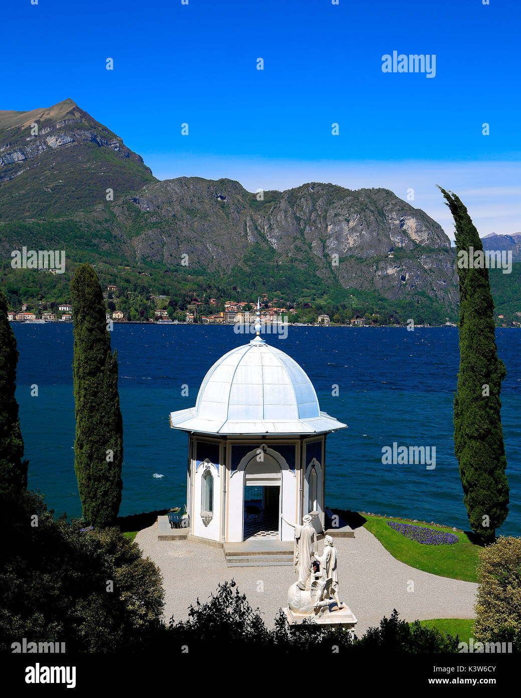 Kiosque dans la Villa Melzi, Bellagio, Lac de Côme, Lombardie, Italie Banque D'Images