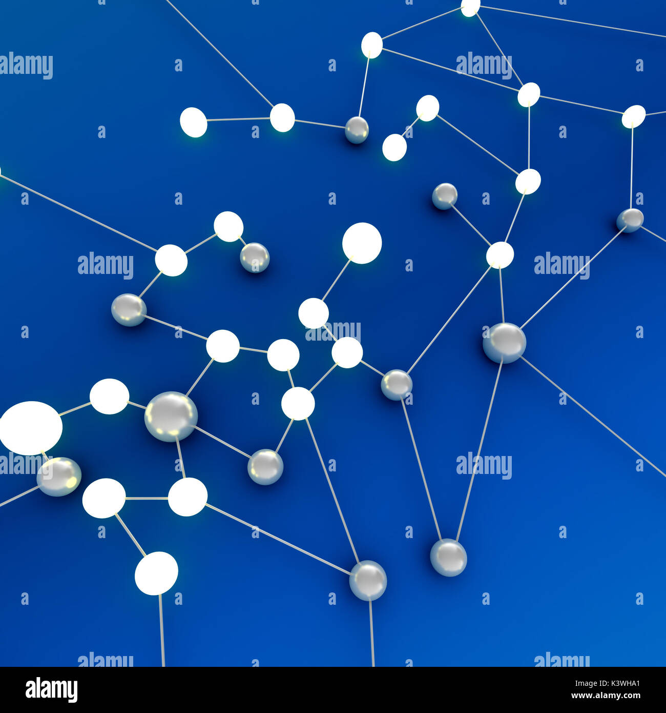 Concept de réseau. L'image de rendu 3d'arrière-plan de connexion Banque D'Images