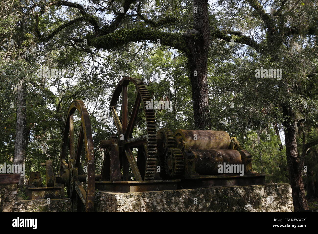 Yulee Sugar Mill Ruins Historic State Park, Homosassa, en Floride. À Homosassa, David Yulee a établi une plantation de canne à sucre, qui a été détruit Banque D'Images