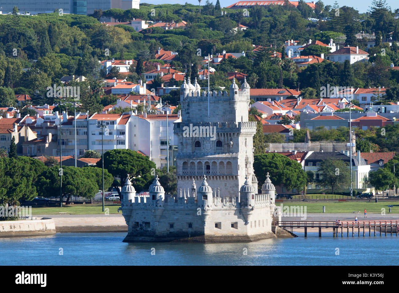 L'UNESCO La Tour de Belém à Lisbonne, la capitale et la plus grande ville du Portugal dans l'Alfama, sur la côte atlantique de l'Europe de l'Ouest Banque D'Images