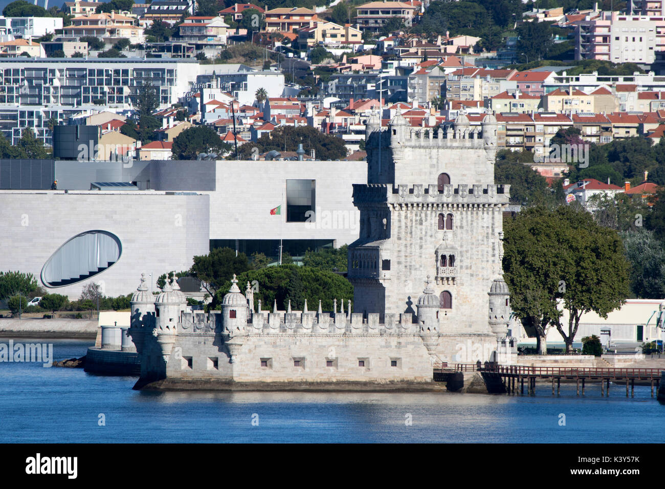 L'UNESCO La Tour de Belém à Lisbonne, la capitale et la plus grande ville du Portugal dans l'Alfama, sur la côte atlantique de l'Europe de l'Ouest Banque D'Images