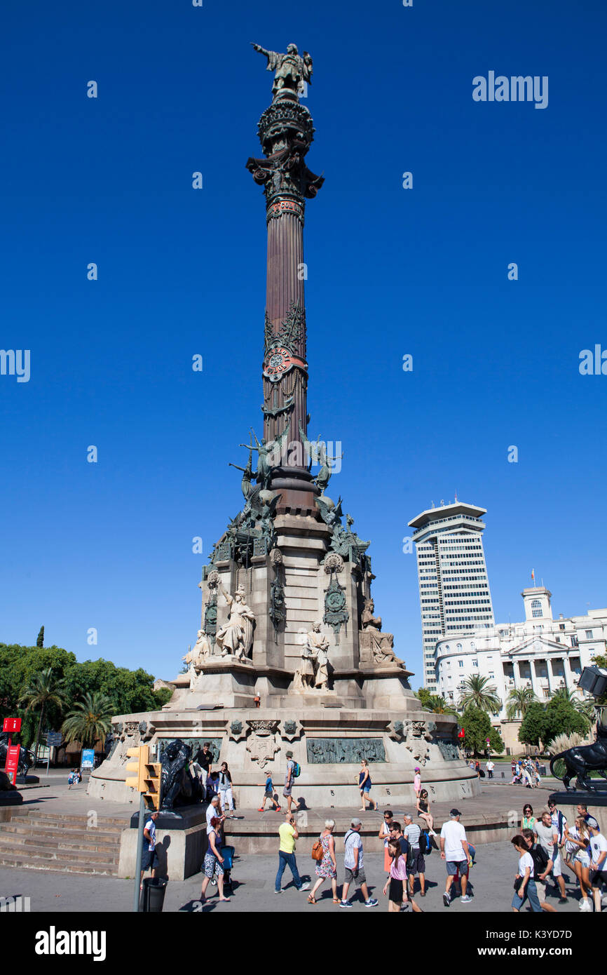 Monument A Christophe Colomb A Barcelone La Capitale Et La Plus Grande Ville De La Catalogne En Espagne Photo Stock Alamy