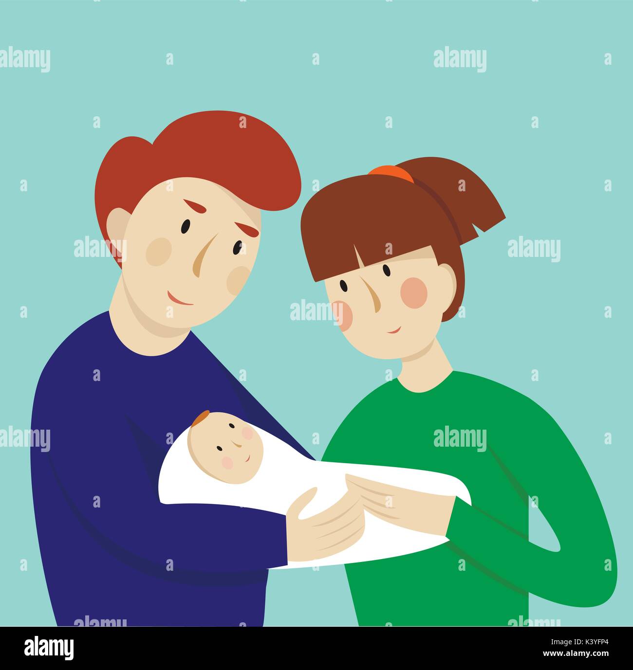 Illustration Du Couple Avec Bebe Concept De La Maternite L Amour Et De Soins Image Vectorielle Stock Alamy