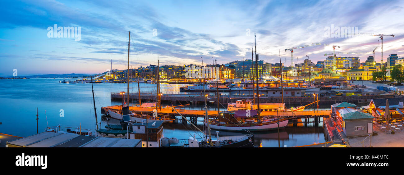 Port de la ville d'Oslo en Norvège. Banque D'Images