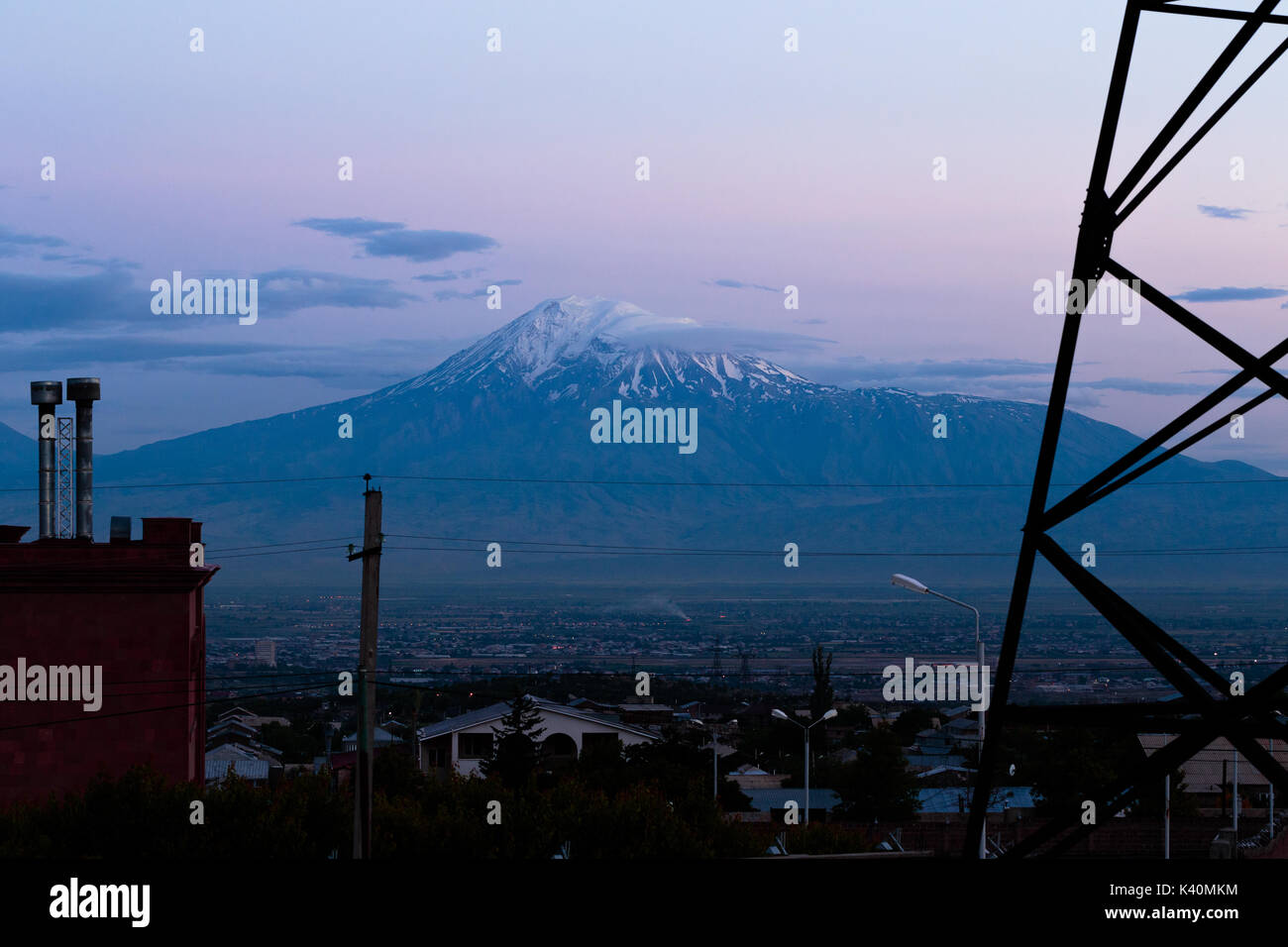 Dans la soirée, l'Ararat Erevan, Arménie Banque D'Images