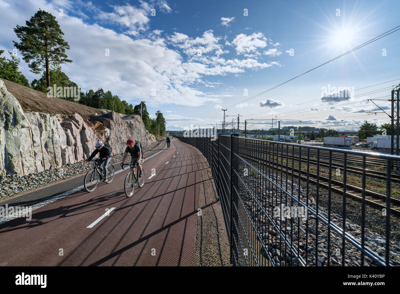 Nouvelle route de circulation « Pohjoisbaana », Helsinki, Finlande, Europe, UE Banque D'Images