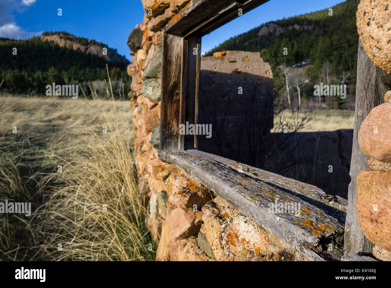 Le long d'un sentier du parc d'état de Staunton, en pin, Colorado. Banque D'Images