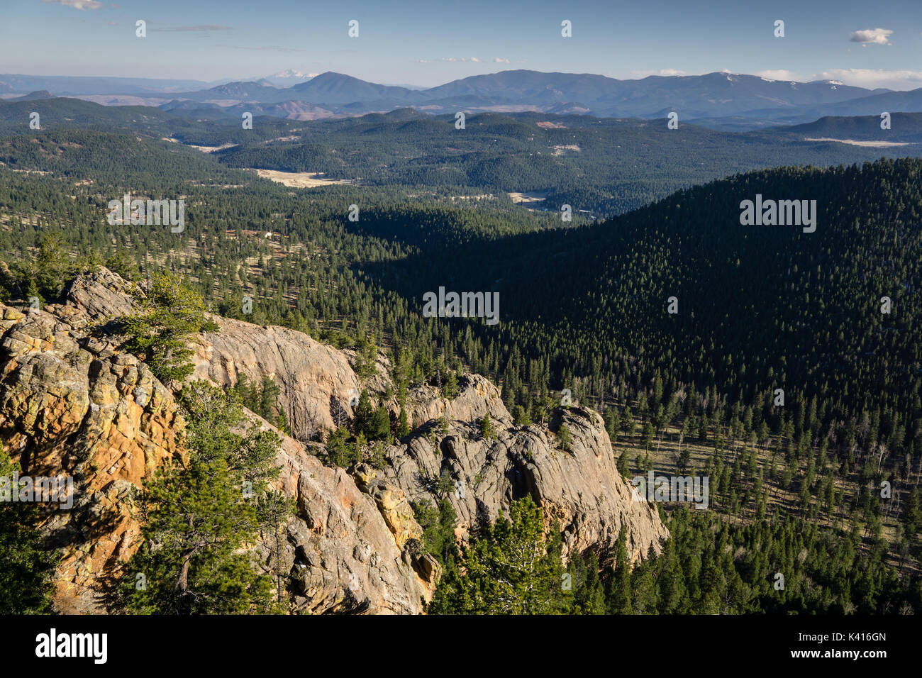 Staunton rochers surplombent, Staunton State Park. Pine, Colorado. Banque D'Images