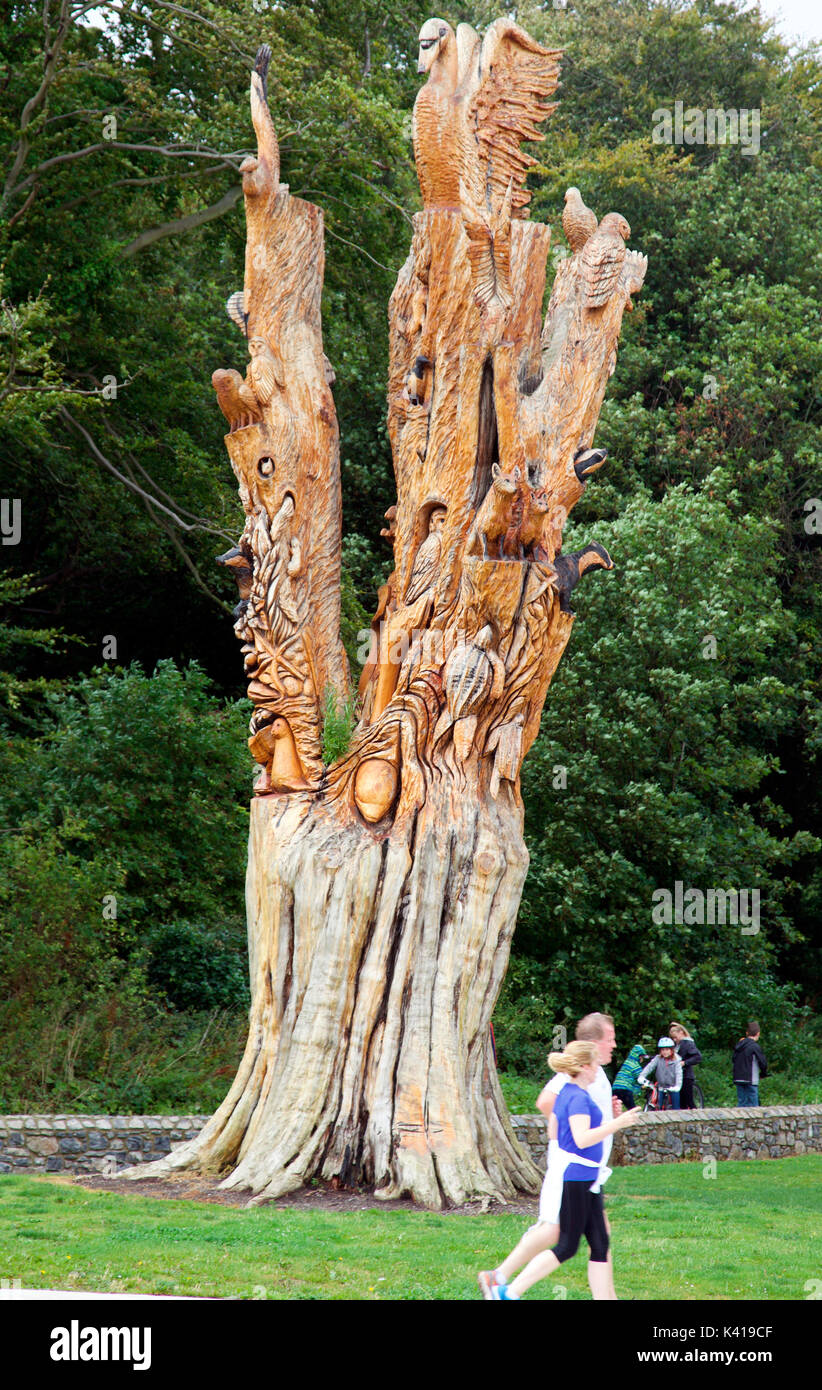 La sculpture d'arbres par Tommy Craggs à St Anne's Park, Raheny, Dublin Banque D'Images