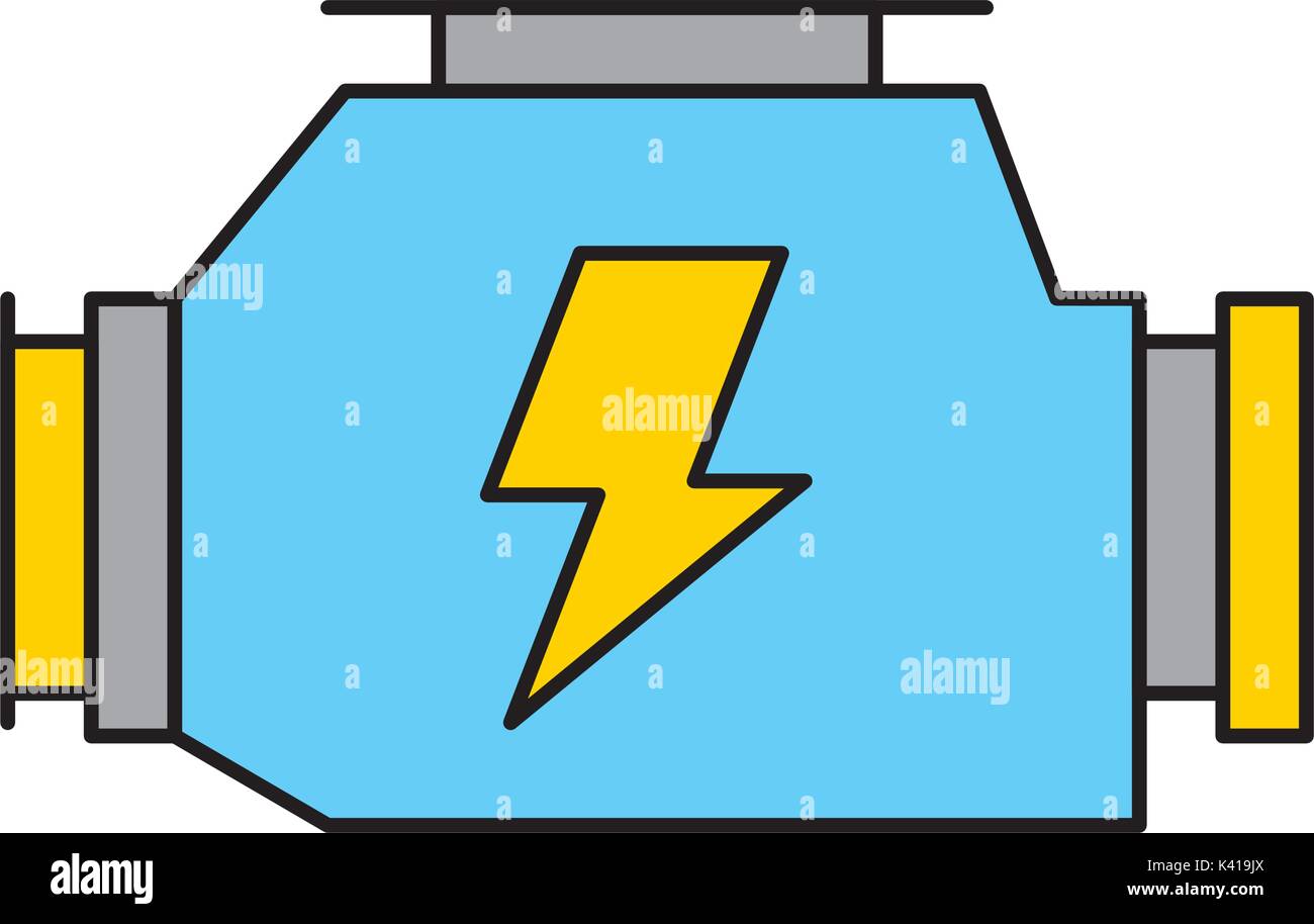 Puissant moteur carburateur voiture symbole de la machine Illustration de Vecteur
