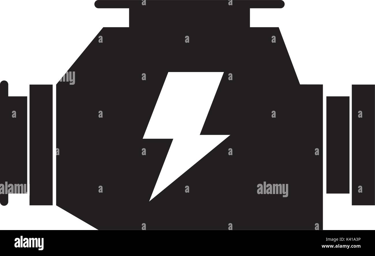 Puissant moteur carburateur voiture symbole de la machine Illustration de Vecteur