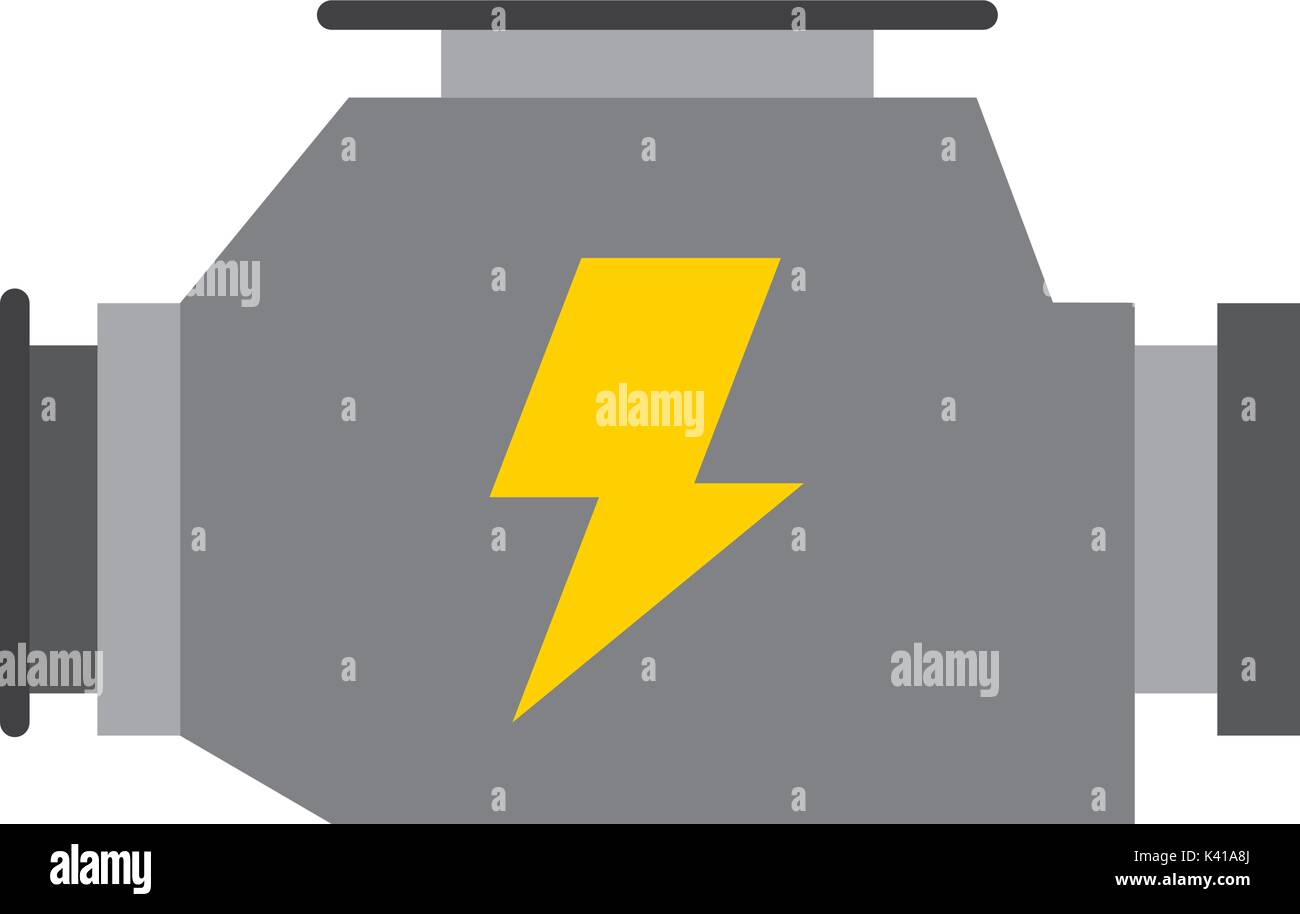 Puissant moteur carburateur voiture symbole de la machine Illustration de Vecteur