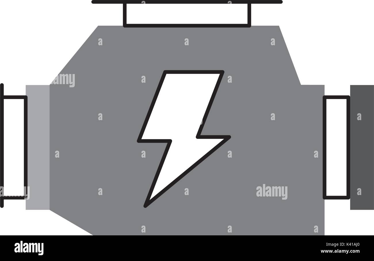 Puissant moteur carburateur voiture symbole de la machine Illustration de Vecteur