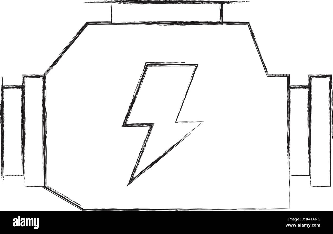 Puissant moteur carburateur voiture symbole de la machine Illustration de Vecteur