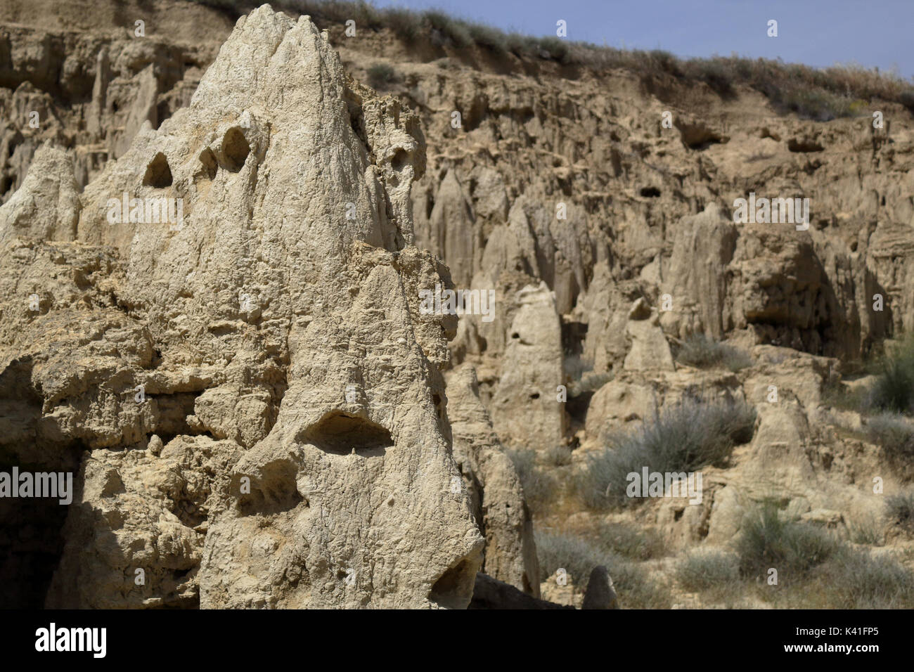 Kastic Aguarales, une formation géologique dans la région de l'Aragon en Espagne Banque D'Images